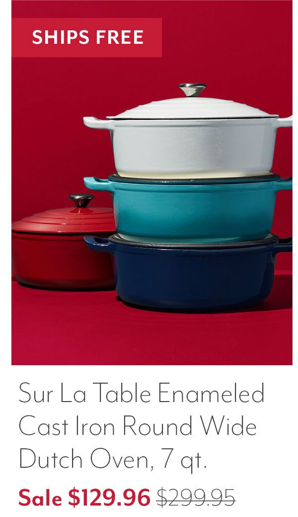 Sur La Table Enameled Cast Iron Round Wide Covered Dutch Oven, 7 qt.