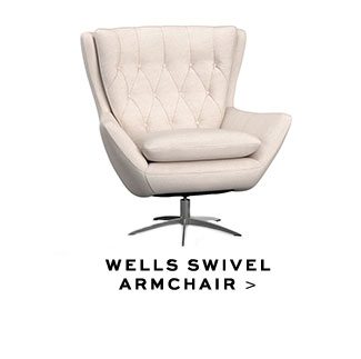 WELLS SWIVEL ARMCHAIR >