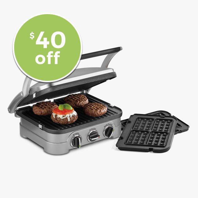 $40 off Cuisinart® Griddler® Grill & Panini Press with Bonus Waffle Plates 