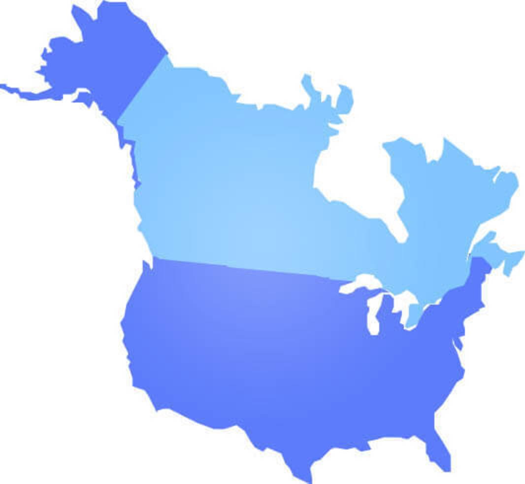US & Canada Map