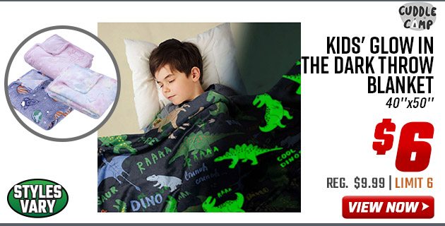 Cuddle Camp Kids' Glow in the Dark Throw Blanket 