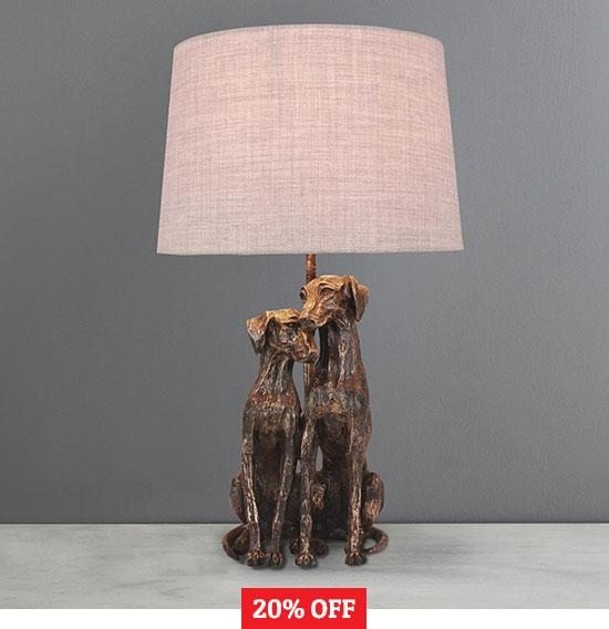 Murphy Antique Brass Dogs Table Lamp >