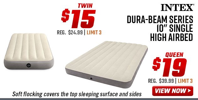 ''Intex Dura-Beam Series 10'''' Single High Airbed Queen $19 Twin $15''