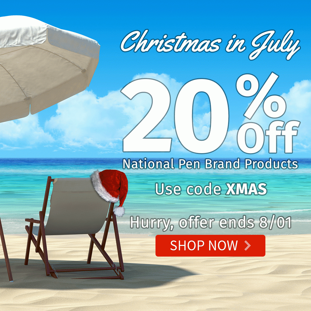 Christmas in July 20% OFF National Pen Brand products