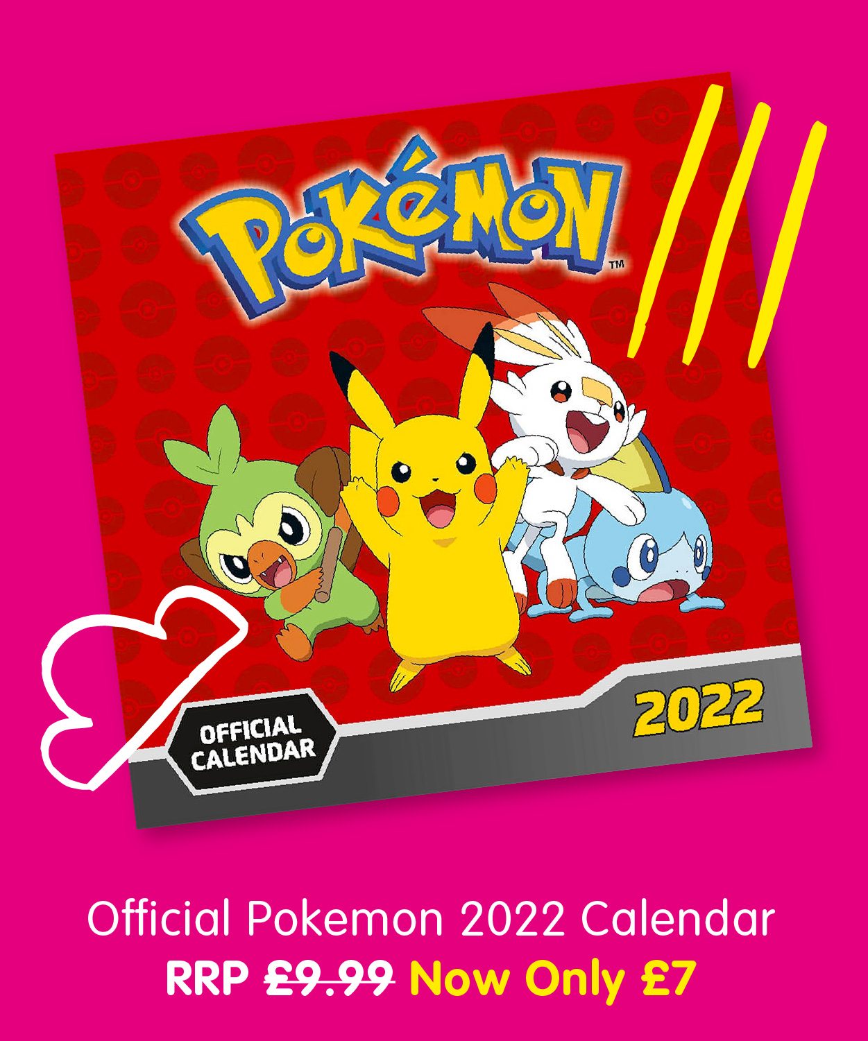 Official Pokemon 2022 Square Calendar