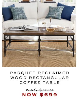 PARQUET RECLAIMED WOOD RECTANGULAR COFFEE TABLE
