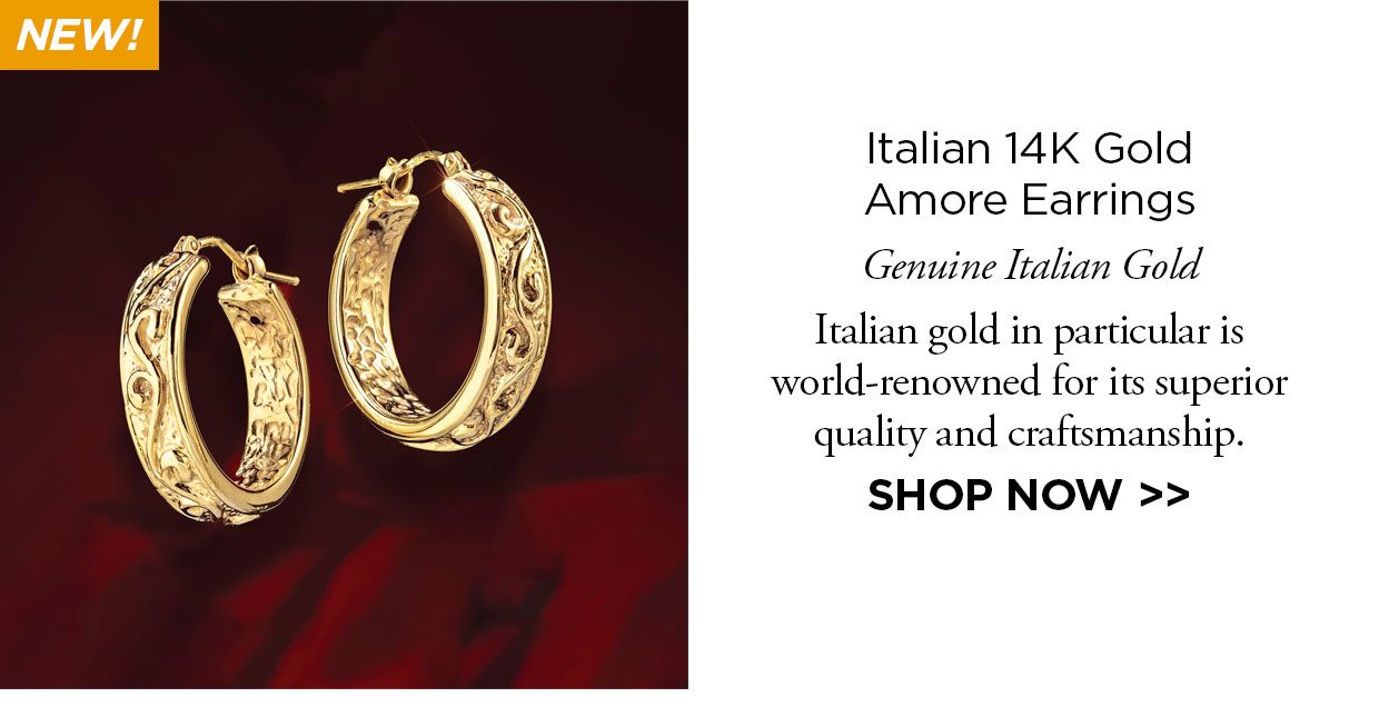NEW! Italian 14K Gold Amore Earrings Genuine Italian Gold. Italian gold in particular is world-renowned for its superior quality and craftsmanship. SHOP NOW link.