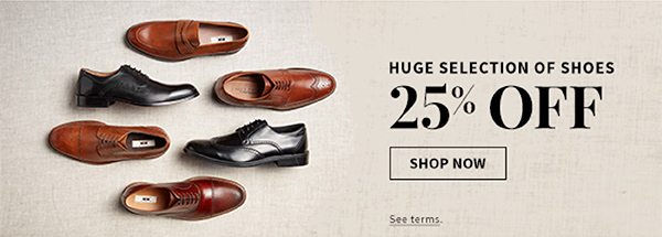 25% Off Huge Selection of Shoes