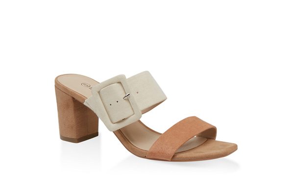 Buckle Detail Mid Heel Sandals