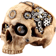 Steampunk Brain Skull Statue