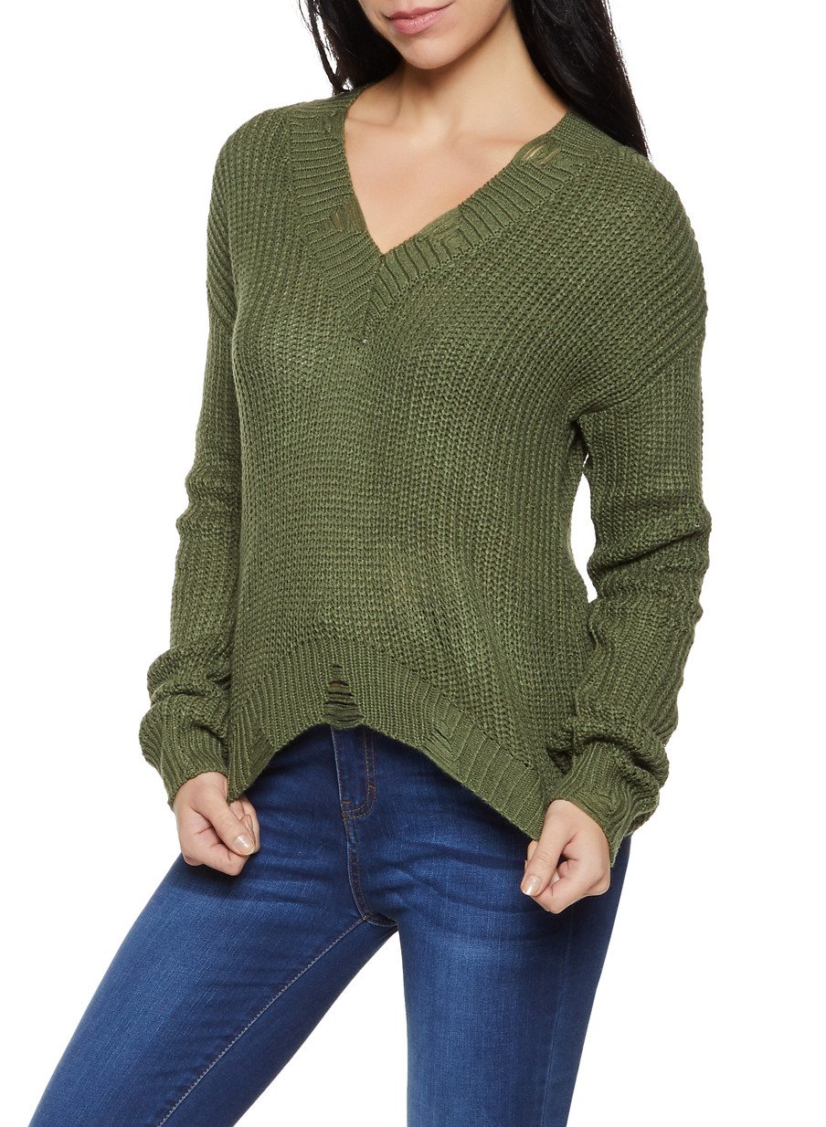 Frayed Knit Sweater