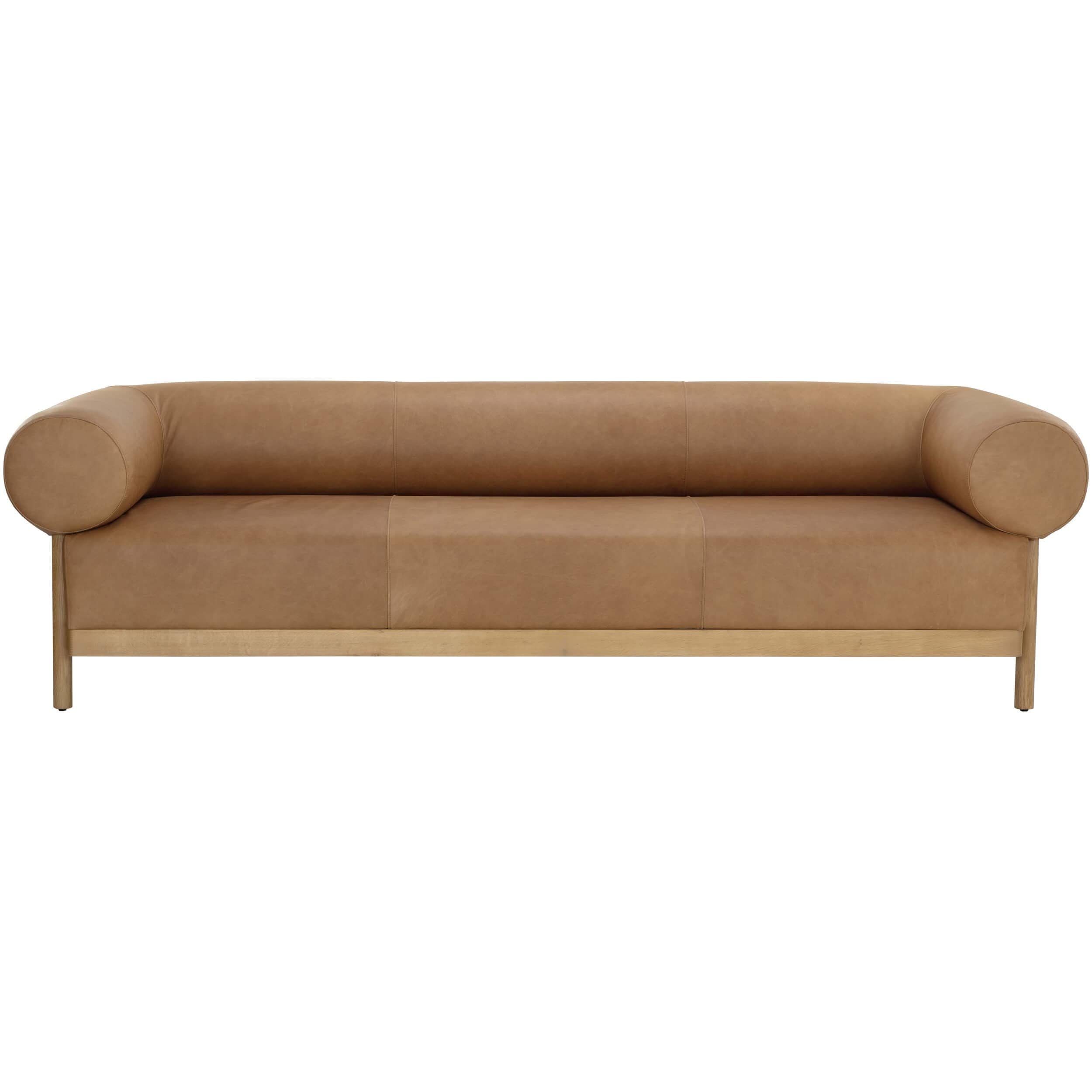 Image of Bromley Leather Sofa, Ludlow Sesame