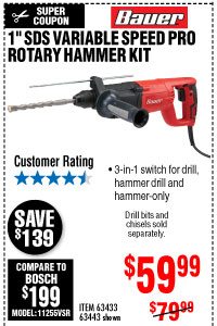 View 1 in. SDS Variable Speed Pro Rotary Hammer Kit