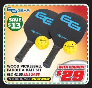 Go Time Gear Wood Pickleball Paddle and Ball Set