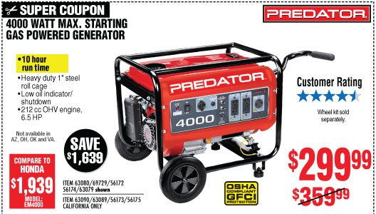 View 4000 Max Starting Watt Max Starting Gas Powered Generator