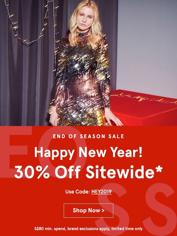 Flash Sale: Take 30% Off Sitewide! Use code BYENOW, min. spend S$80, brand exclusions apply