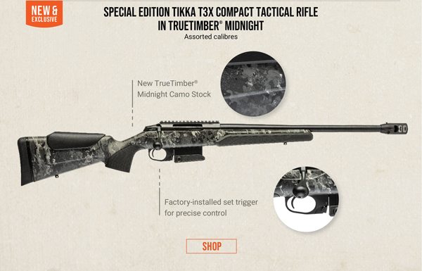 Cabela’s Canada Special Edition Tikka T3x Compact Tactical Rifle in TrueTimber Midnight