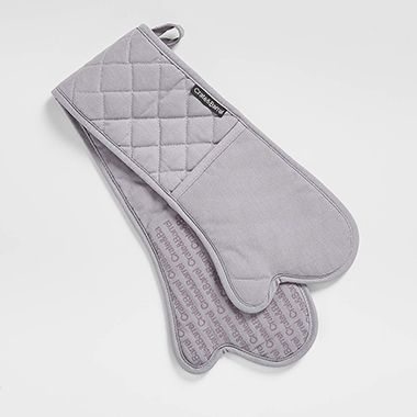 Silicone Grip Alloy Grey Double Oven Mitt