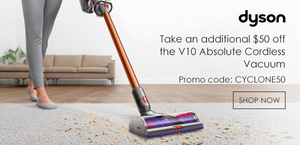 Take over $200 off the Dyson V10 vacuum