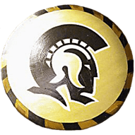 Wooden Gold Trojan Warrior Shield