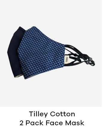 Tilley 100% Cotton 2 Pack Face Mask
