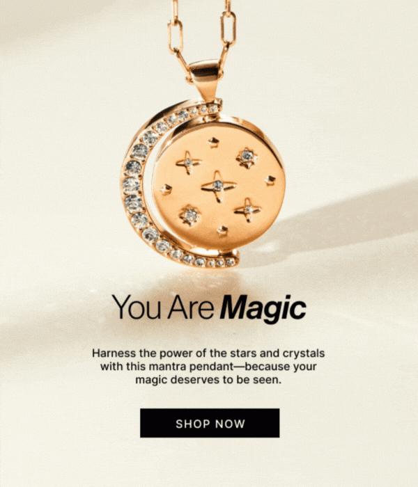 You Are Magic | Harness the power of the stars and crystals with this mantra pendant—because your magic deserves to be seen.