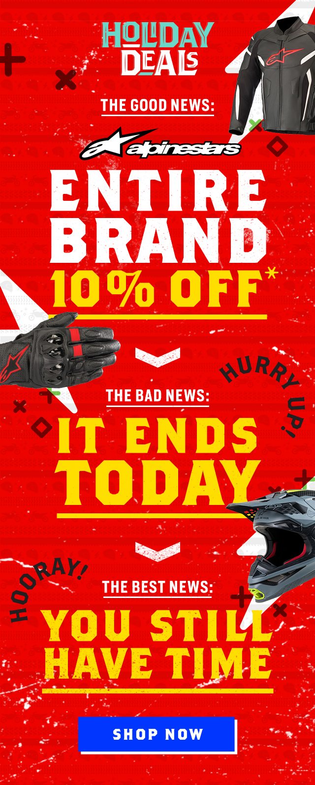 10% Off Alpinestars Brand - Some exclusions apply | Shop Brand