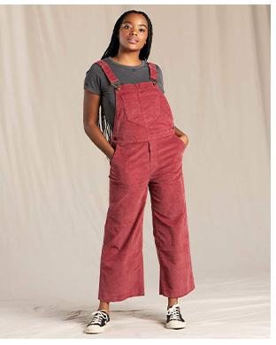 Shop Karuna Cord Wide Leg Overall in Purple Agate Color