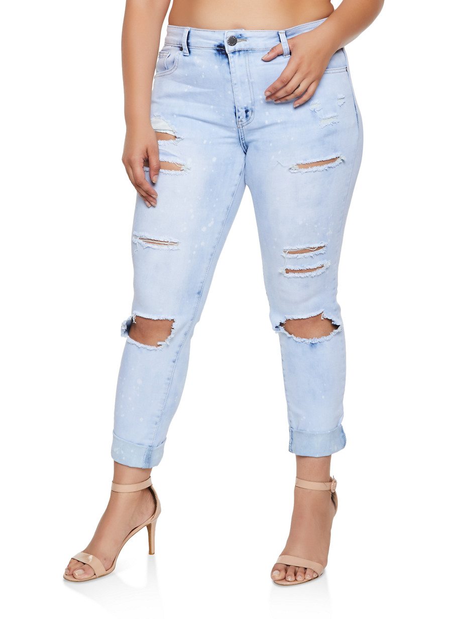 Plus Size VIP Ripped Cloud Wash Jeans