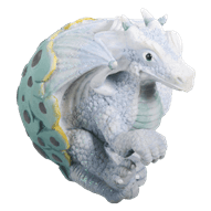 Ice Blue Dragon Hatching Statue