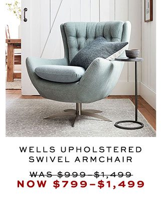 WELLS UPHOLSTERED SWIVEL ARMCHAIR