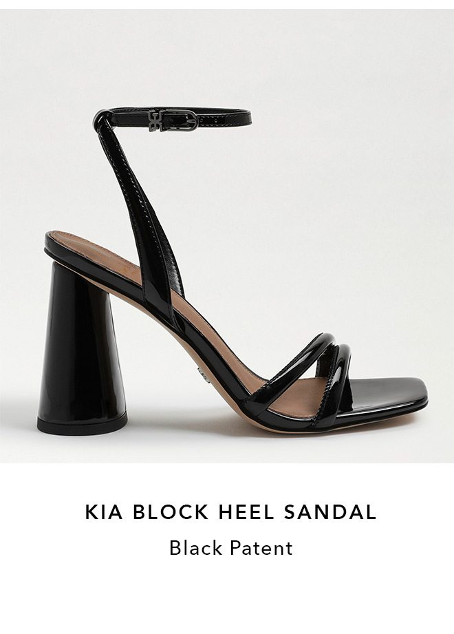 Kia Block Heel Sandal - Black Patent