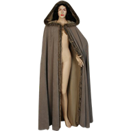 Fur Trimmed Cloak with Hood