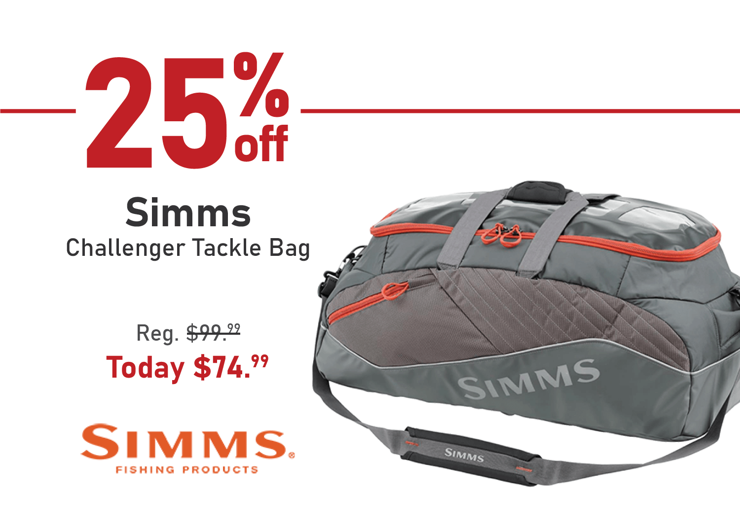 Save 25% on the Simms Challenger Tackle Bag