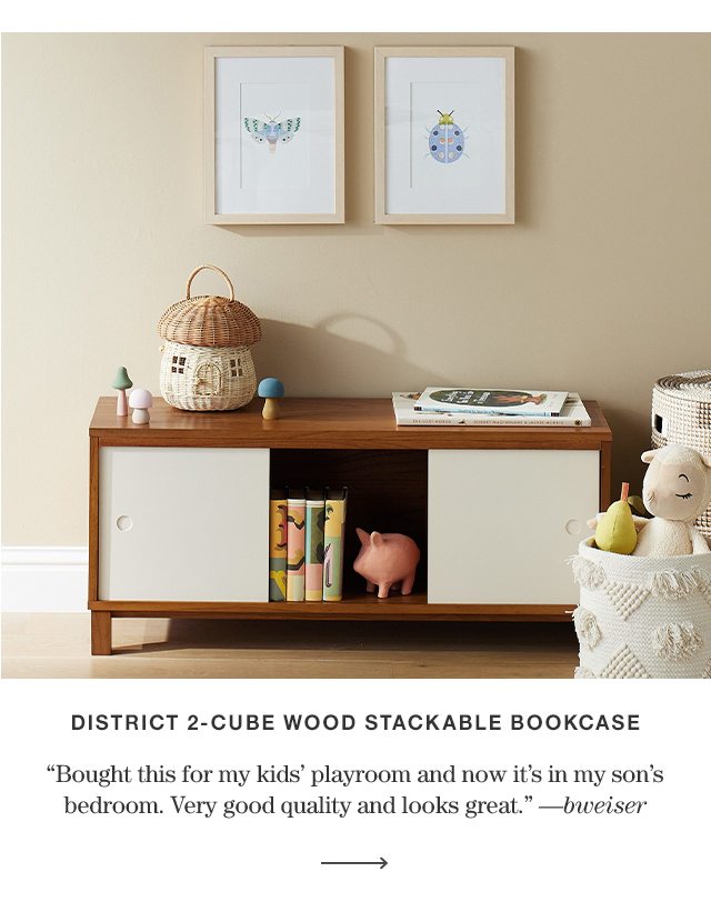 District 2-Cube Wood Stackable Bookcase
