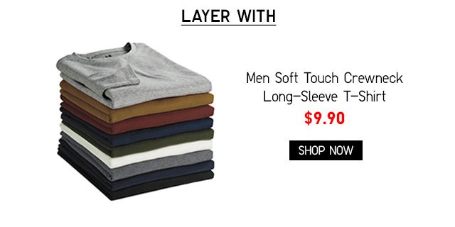 Men Soft Touch Crewneck Long-Sleeve T-Shirt