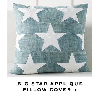 BIG STAR APPLIQUE PILLOW COVER >