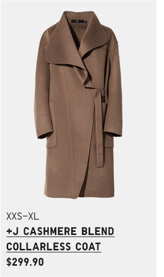 PLUS J CASHMERE BLEND COLLARLESS COAT