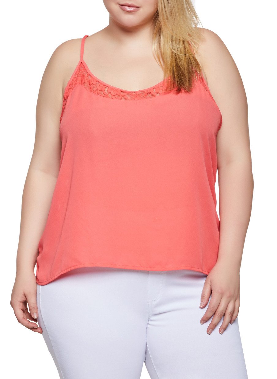 Plus Size Lace Trim Cami