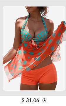 Asymmetric Hem Padded Open Back Printed Tankini Set