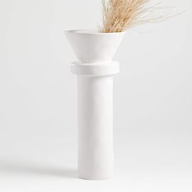 White Brutalist Vase by Leanne Ford