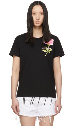 Off-White - Black Flowers T-Shirt