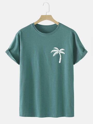 Cotton Coconut Tree Graphics T-Shirt