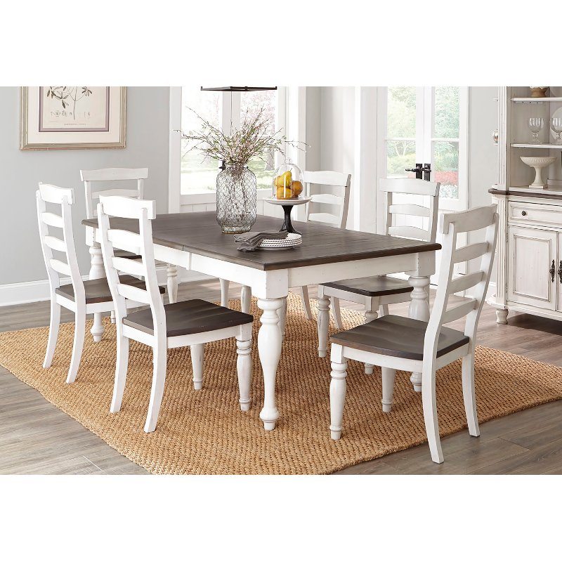 Bourbon County French Country White Two-Tone 5 Piece Dining Set