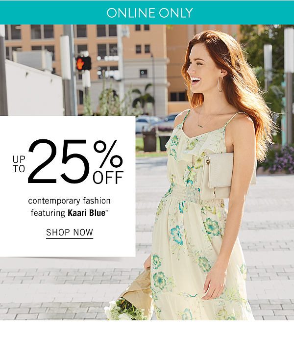 ONLINE ONLY - Up to 25% off contemporary fashion featuring Kaari Bluw. Shop Now.