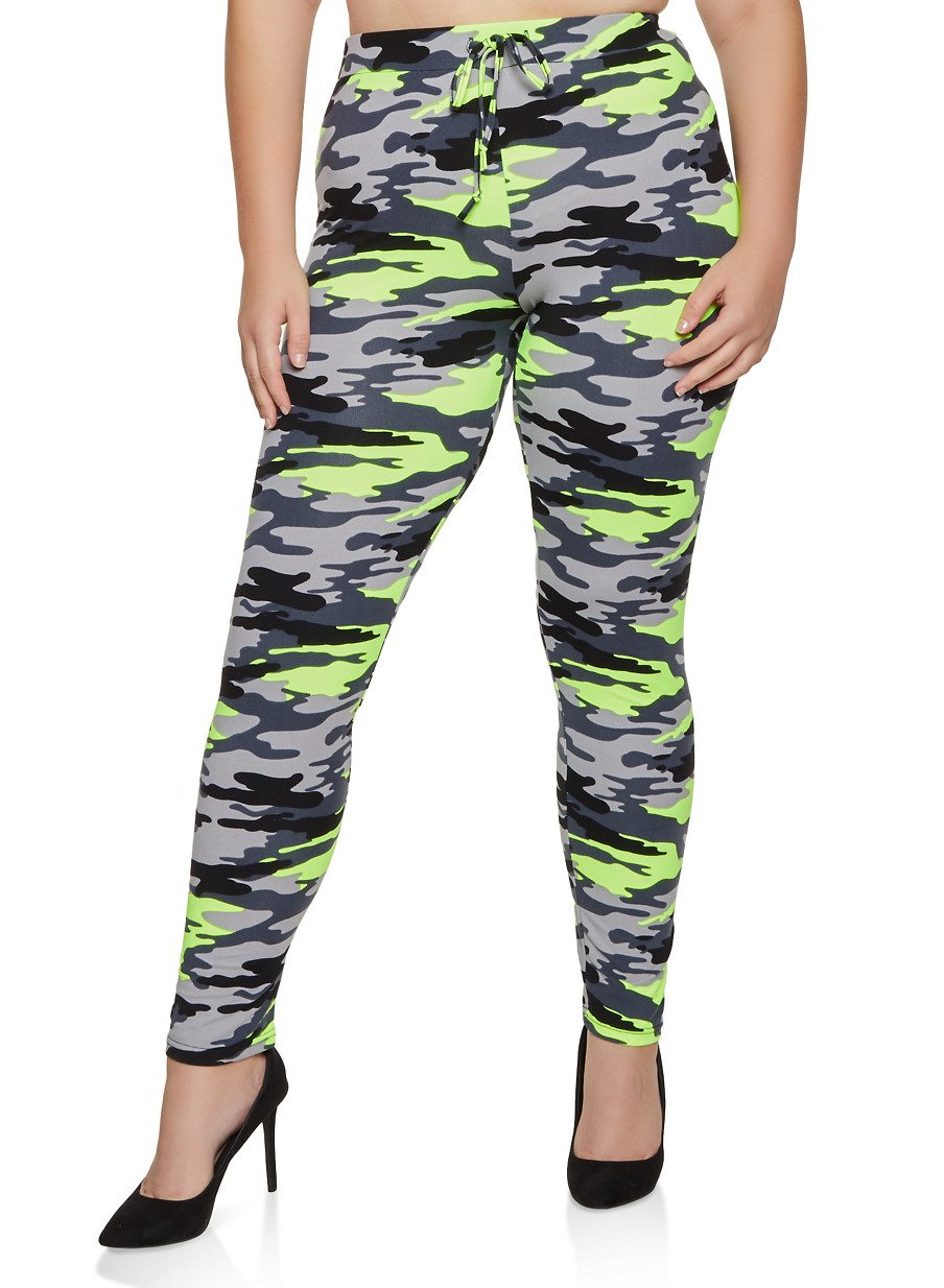 Plus Size Camo Soft Knit Pants