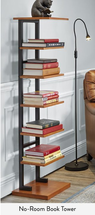 No-Room Wood Book Tower