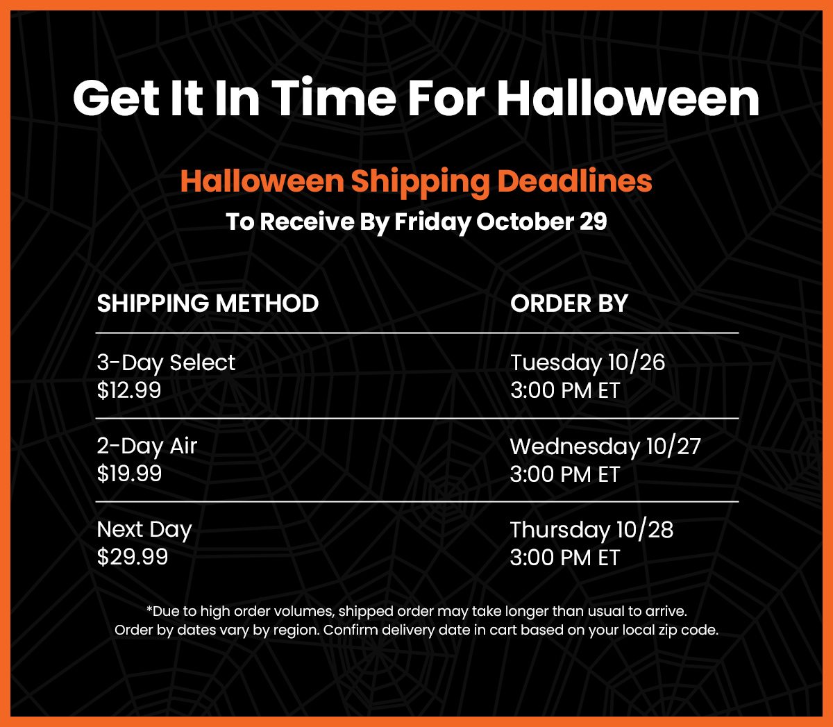 Get It In Time For Halloween | Halloween Shipping Deadlines | SHOP NOW