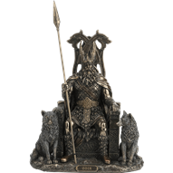 Odin on Wolf Throne Statue