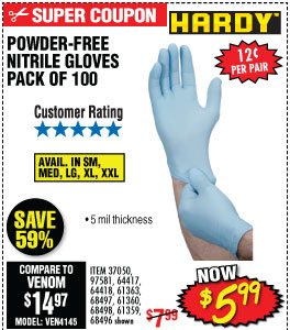 View 5 mil Nitrile Powder-Free Gloves 100 Pc XX-Large